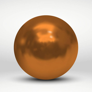 向量例证与青铜球在白色背景下