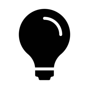 灯泡平面图标隔离在白色背景, 向量, 例证, 想法概念