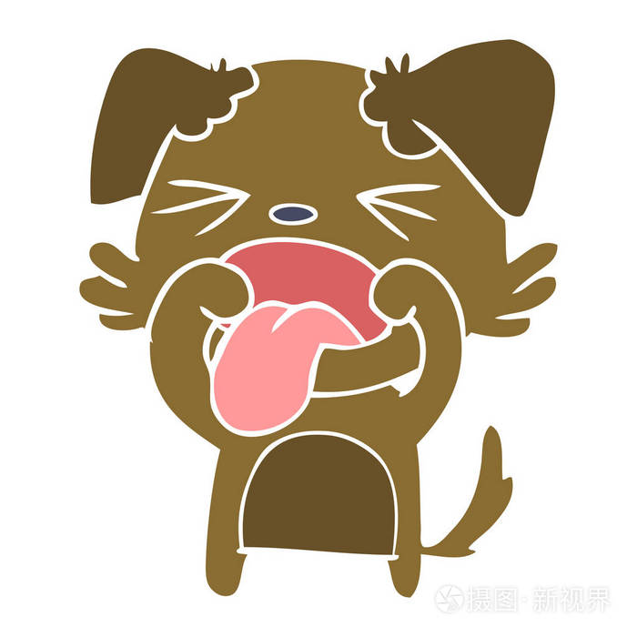 扁平颜色风格卡通厌恶狗