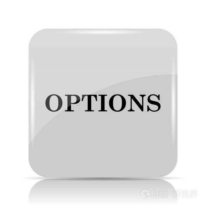 选项图标白色背景上的互联网按钮