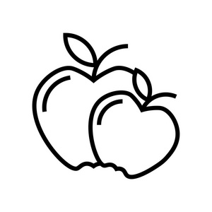 苹果图标矢量隔离白色背景为您的 web 和移动应用程序设计, 苹果徽标概念