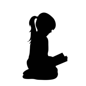 女孩读书剪影女孩读书剪影女孩的向量剪影读书在白色背景在公园里看书