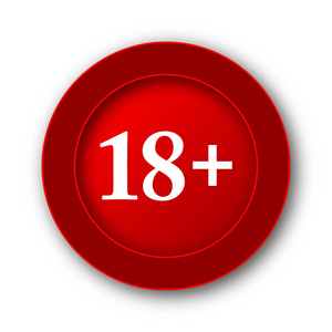 18加号图标.白色背景上的互联网按钮照片