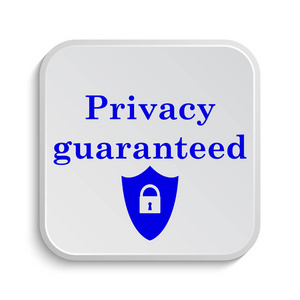 隐私保证图标。白色背景上的互联网按钮