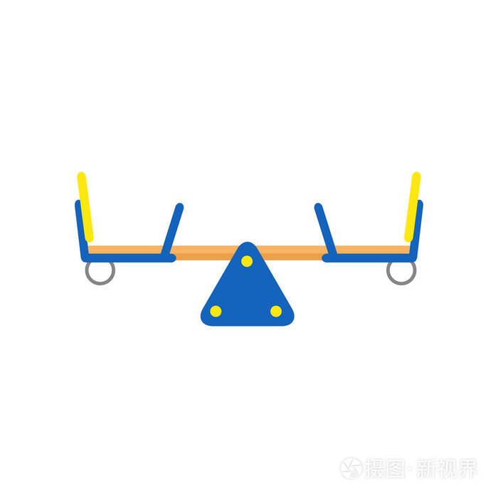 插画 儿童游乐场的跷跷板或跷跷板.为幼儿园或学校播放设备.