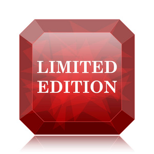 限量版图标, 红色网站按钮白色背景照片