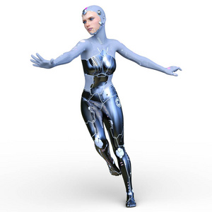 3d. 机器人女性的 Cg 渲染