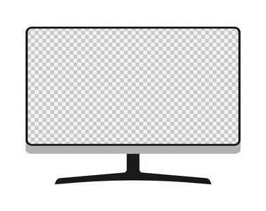 宽屏计算机图形与空白白屏隔离的薄显示器框架向量照片