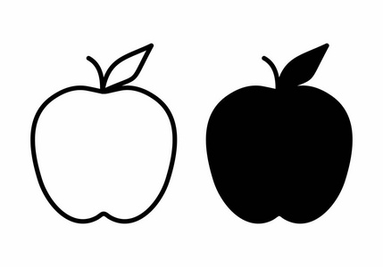 苹果黑白图片