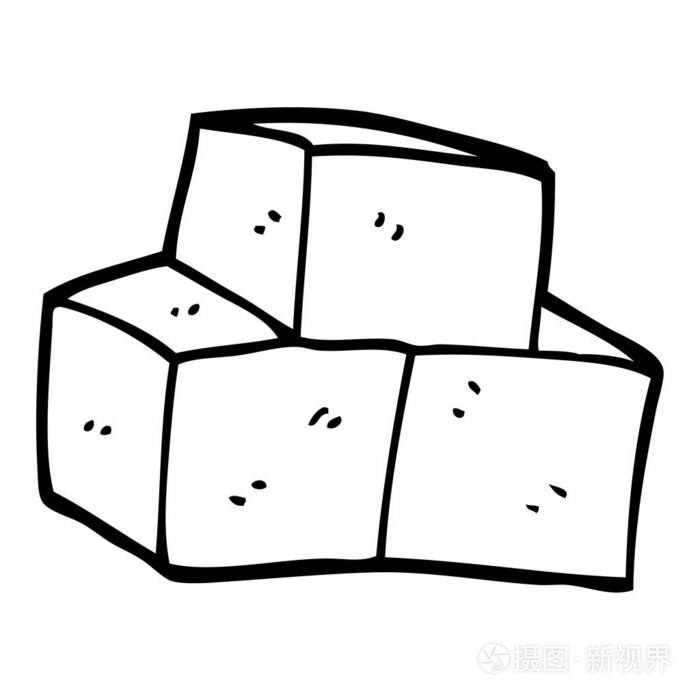 线条画动画片堆叠砖