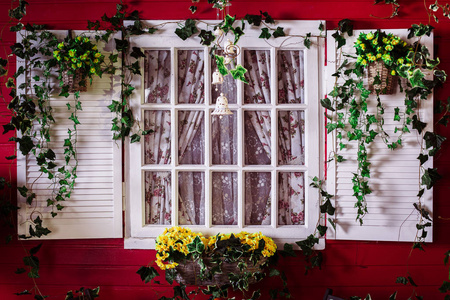 乡村窗口在美国房子里图片