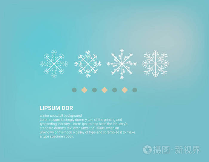 白雪花的冬季背景设计与复制空间插画-正版商用图片08u9kv-摄图新视界