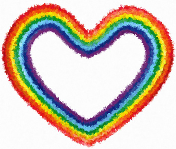 艺术彩虹颜色抽象画爱心孤立照片