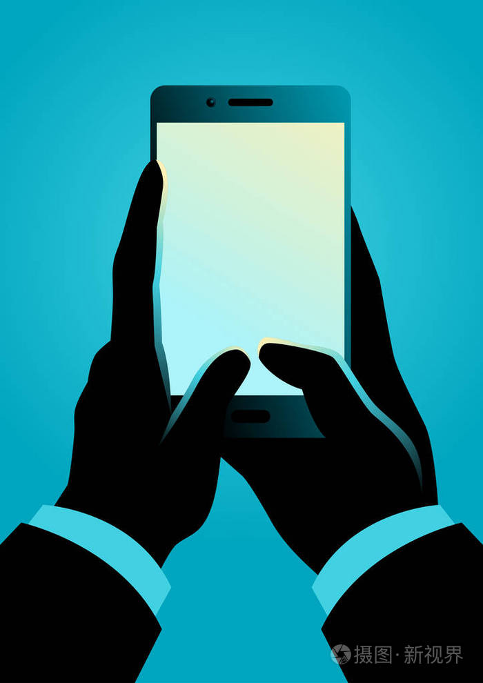 手持智能手机的人的矢量插图插画-正版商用图片08ud8r-摄图新视界