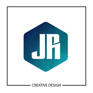 首字母 jr 徽标模板设计照片