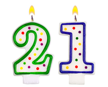 生日蜡烛数字二十一照片