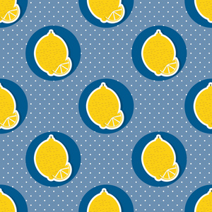 柠檬模式。无缝纹理与成熟的柠檬