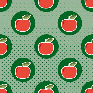 苹果模式。无缝纹理与成熟的红苹果