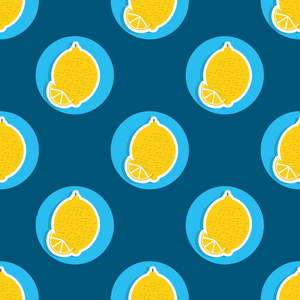 柠檬模式。无缝纹理与成熟的柠檬