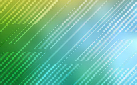 浅蓝色, 绿色矢量纹理与有色线。现代几何抽象例证以线。广告小册子传单的图案