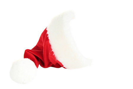 在白色背景上孤立的圣诞老人帽子
