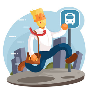 女商人跑来跑去, 快点.平面设计样式向量例证照片