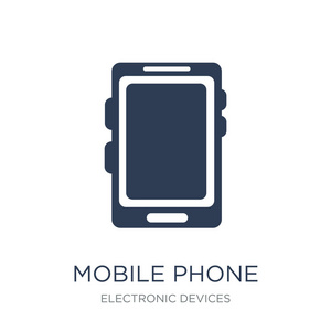 手机图标。时尚平面矢量手机图标上的白色背景从电子设备收集, 矢量插图可以用于网络和移动, eps10
