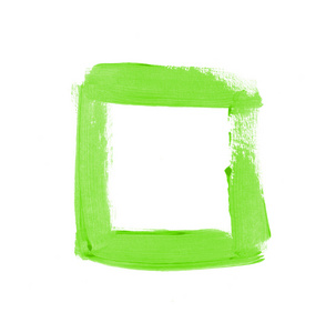 绿色手绘方形框架