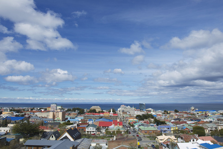 风景优美的蓬塔阿雷纳斯和麦哲伦海峡在 Punta Arenas 观