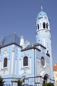 装饰艺术在布拉迪斯拉的圣伊丽莎白 蓝色 教会