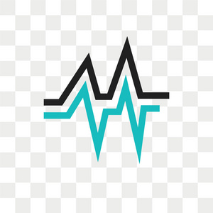 数据波形矢量图标在透明背景下隔离, 数据波形标识概念照片