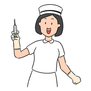 手绘护士卡通图片