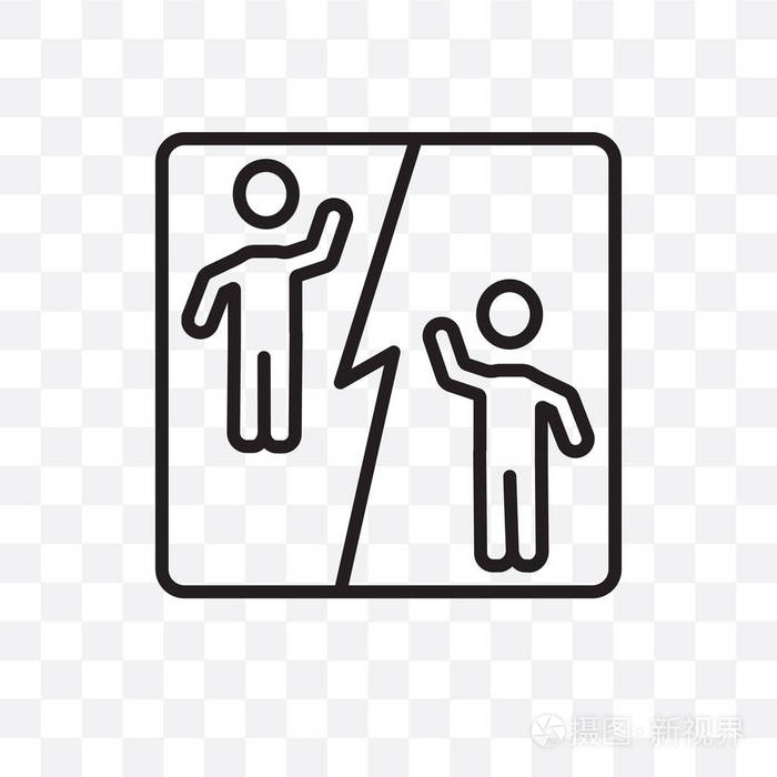 竞争矢量线性图标隔离在透明背景上竞争透明概念可用于网络和移动