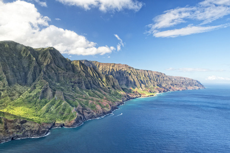 考艾岛 napali 海岸鸟瞰图