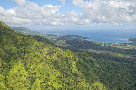 考艾岛夏威夷岛山鸟瞰图