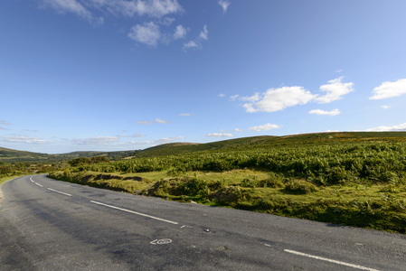 在沼地,达特穆尔的急弯路照片