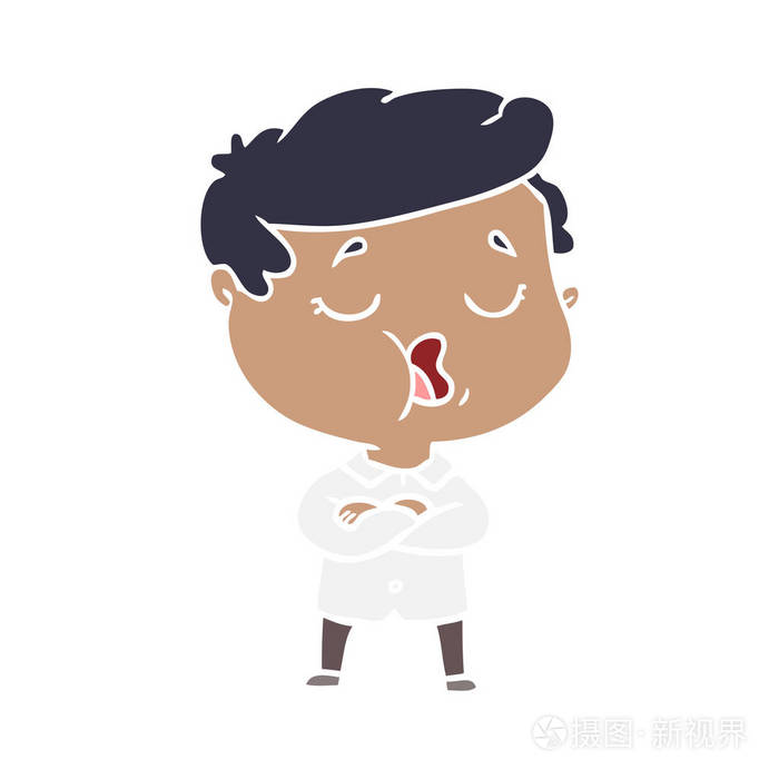 平面颜色风格动画片人说话