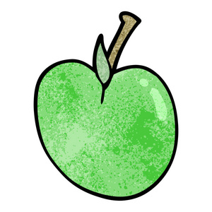 滑稽的动画片涂鸦苹果