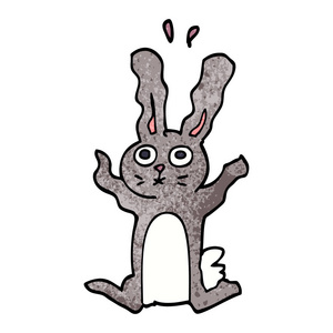 动画片涂鸦受惊的兔子