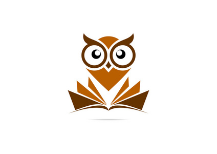 棕色猫头鹰矢量标志设计照片