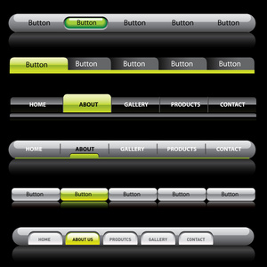 web 菜单标头集。矢量