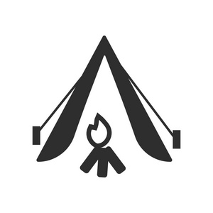 露营帐篷图标矢量隔离白色背景为您的 web 和移动应用程序设计, 露营帐篷徽标概念