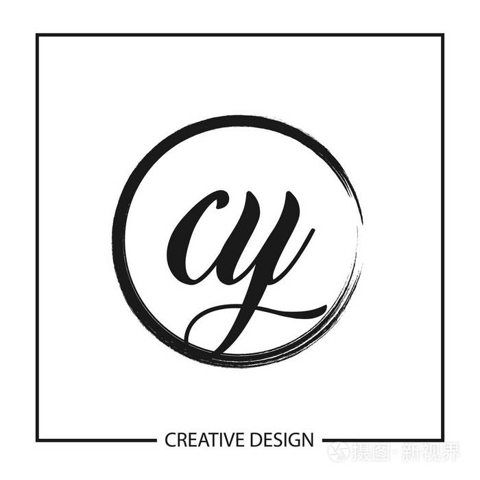 初始字母 cy 徽标模板设计