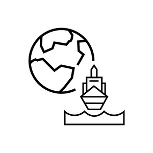 船舶图标矢量隔离白色背景为您的 web 和移动应用程序设计, 船舶徽标概念