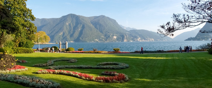 Lugano，瑞士。从植物公园图片