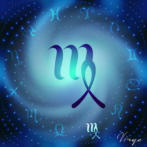 缘分与处女座的星座符号空间螺旋照片