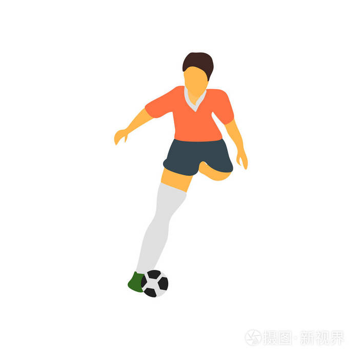 足球运动员图标矢量隔离在白色背景, 足球运动员透明标志