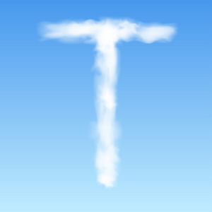 云的形状的字母 t