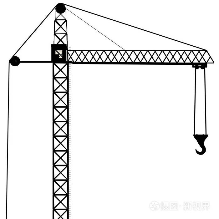 塔式起重机的黑色剪影3d渲染