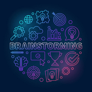 灵感触发圆形矢量轮廓明亮的插图照片